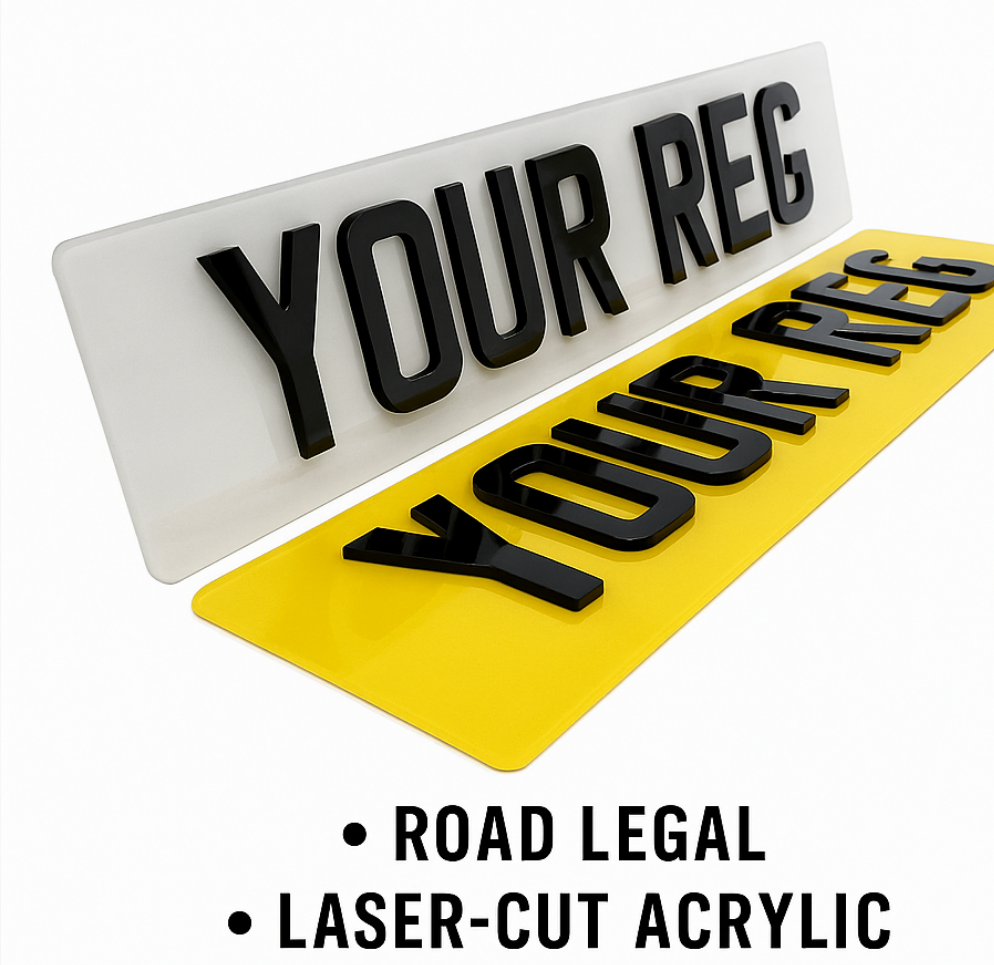 4D Laser Cutt 3MM Number Plates