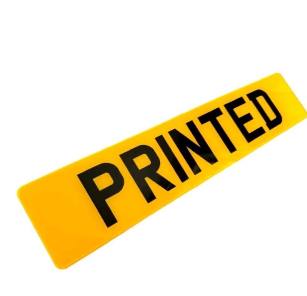Standard Printed Number Plates